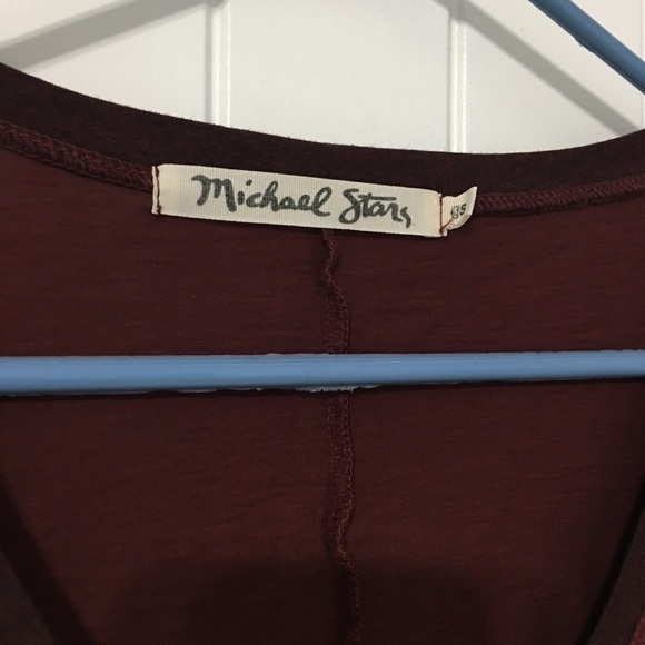 Michael Stars Burgundy Long Sleeve Top - Picture 2 of 3